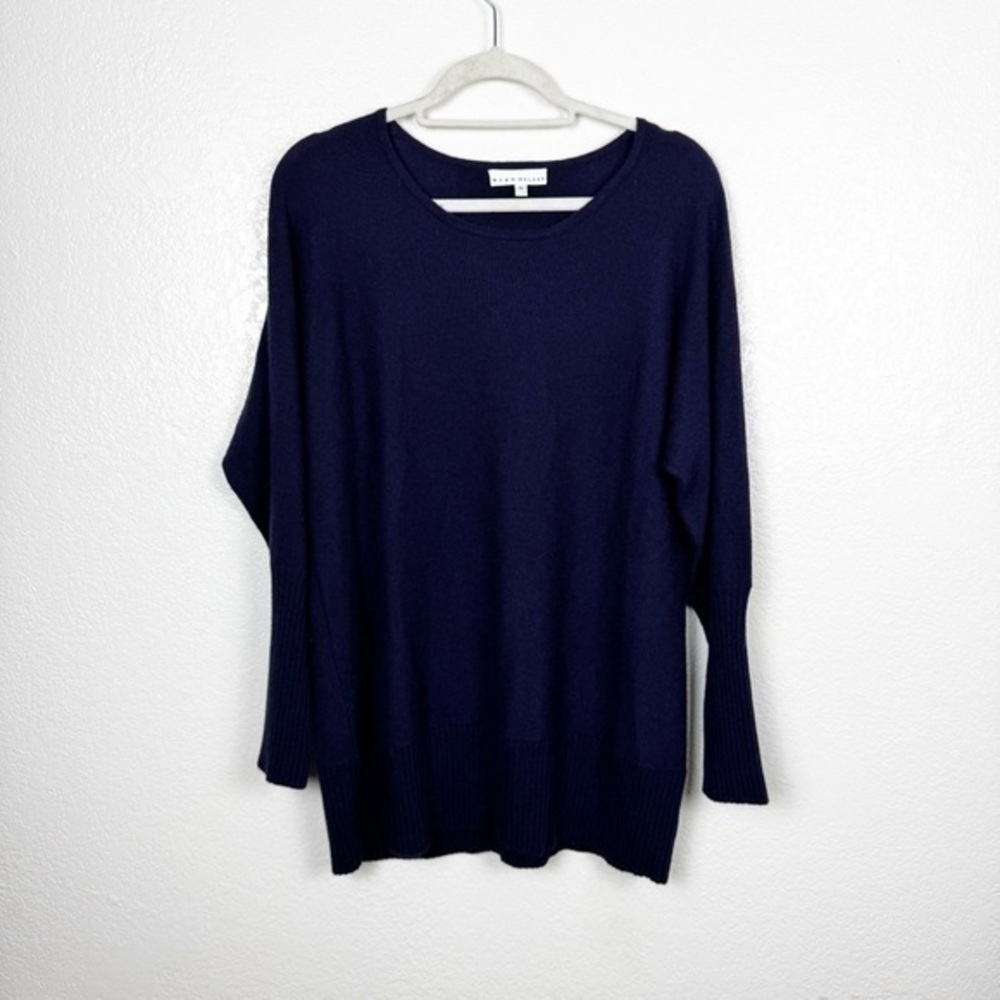 Bryn Walker Purple Tunic Sweater Lambswool Cashmere Angora Blend Size Small